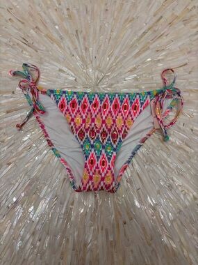 NWT Victoria's Secret The Teeny Bikini Multicolor Ikat Tie-Side Bikini Bottoms